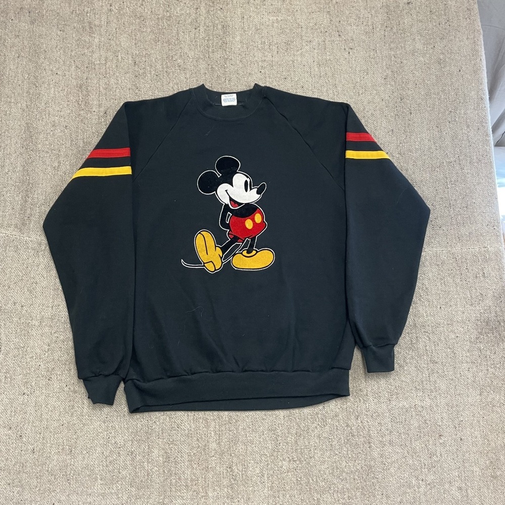 vintage Mickey Mouse sweatshirt mens xl BLack 1980s rare tag disney